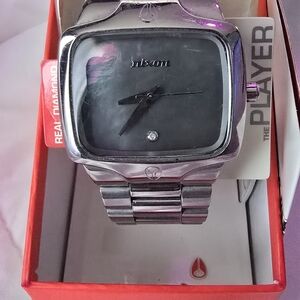 Nixon Silver Watch with Mother Of Pearl Face